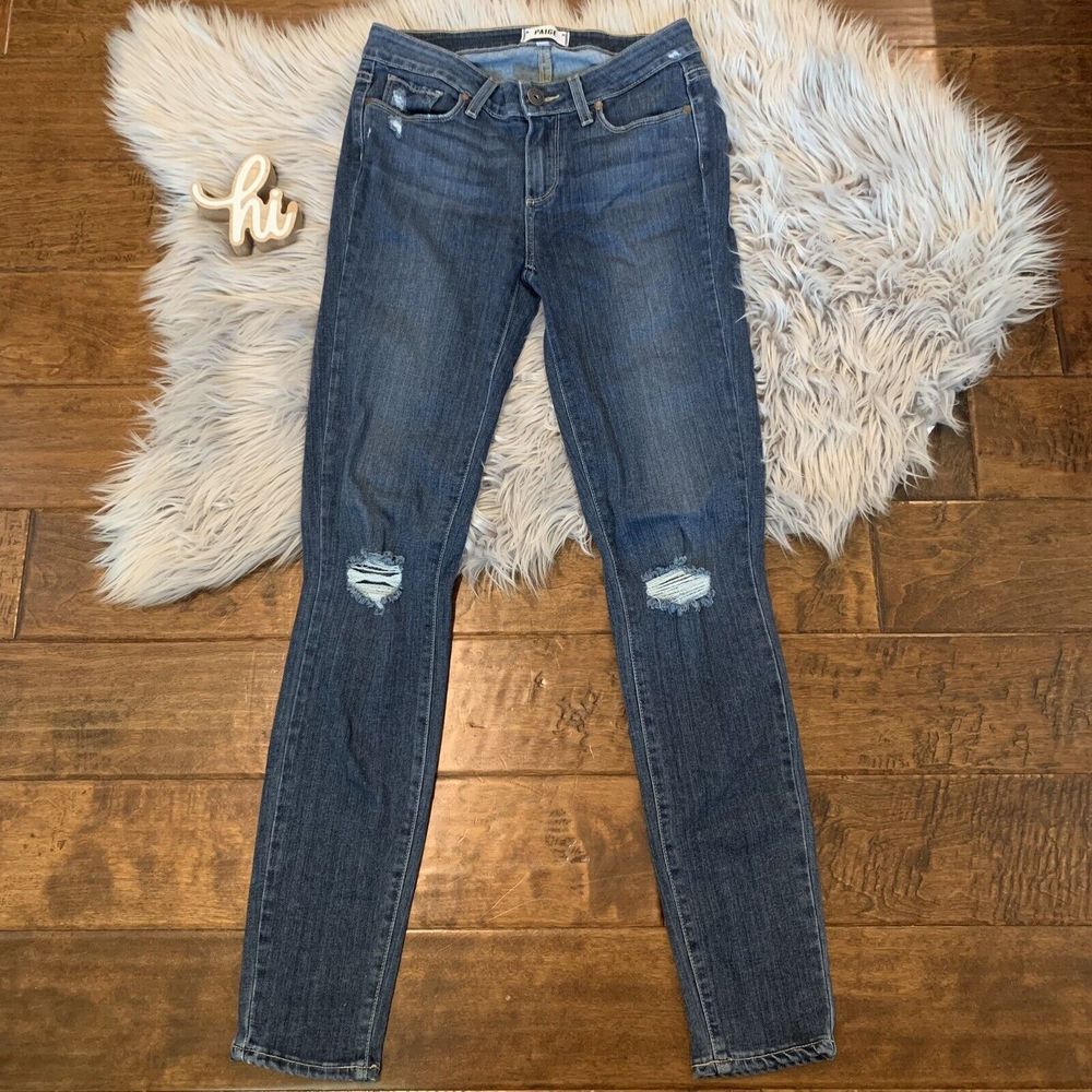Paige Womens Jeans Verdugo Ultra Skinny Size 28 Medium Wash Denim Distressed